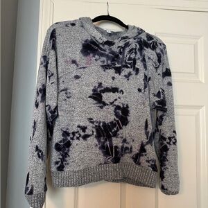 Gray and Purple Tie-Dye Hooded Sweater from Evereve